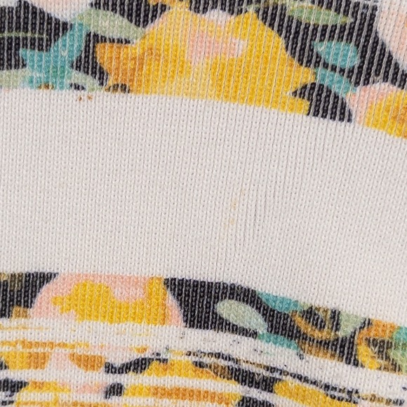 Moth Anthropologie Cardigan Sweater Womens Sz Large Multicolor Floral Stripe Zip - Picture 7 of 11